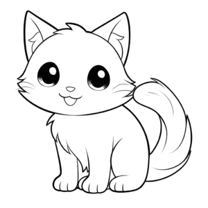 Desenho de gato sorridente para colorir