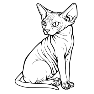 Desenho de gato sphynx para colorir