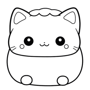 Desenho de gato squishmallow para colorir