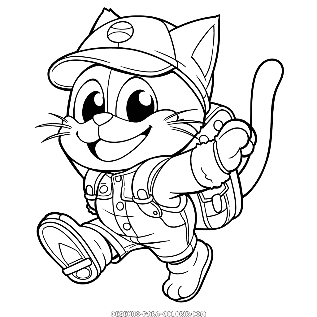 Desenho de gato superior para colorir