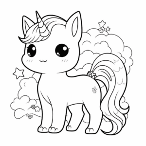 Desenho de gato unicórnio para colorir