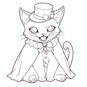 Desenho de gato vampiro para colorir