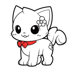 Desenho de gato vermelho para colorir