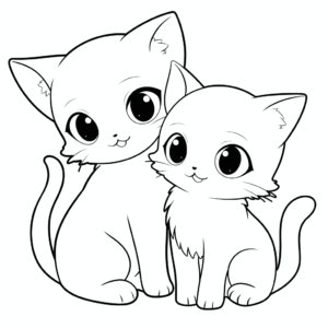 Desenho de gatos e gatinhos para colorir