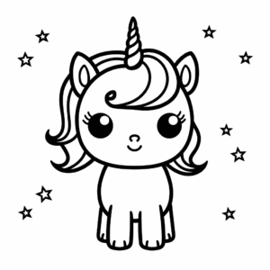 Desenho de gorro unicórnio para colorir