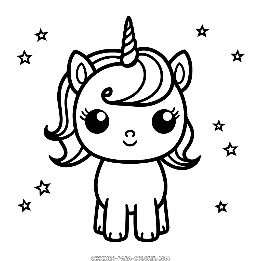Desenho de gorro unicórnio para colorir