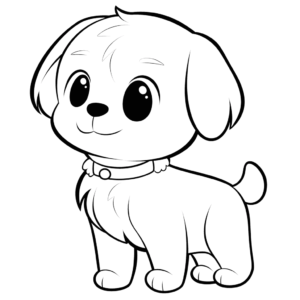 Desenho de imagem de cachorro para colorir