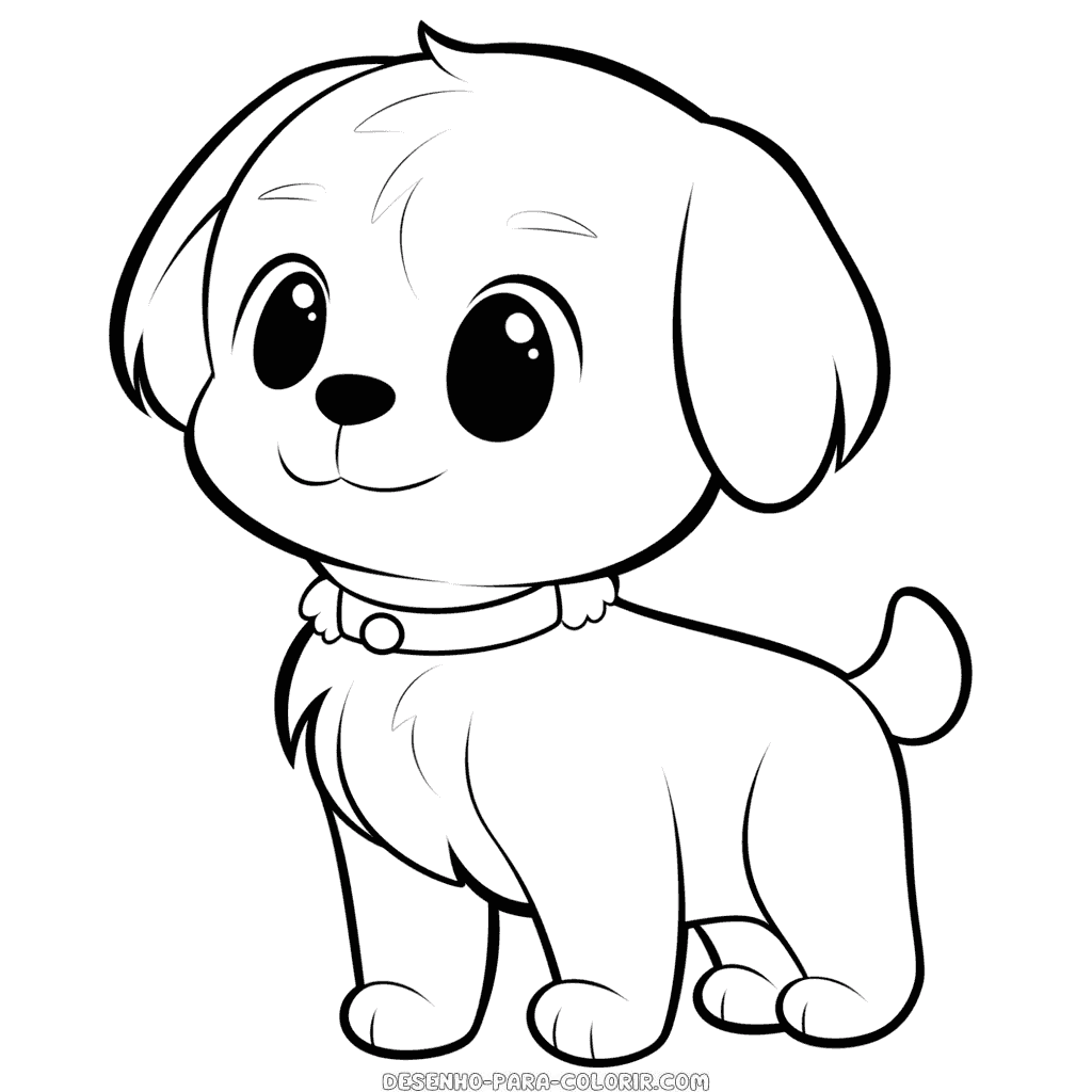 Desenho de imagem de cachorro para colorir