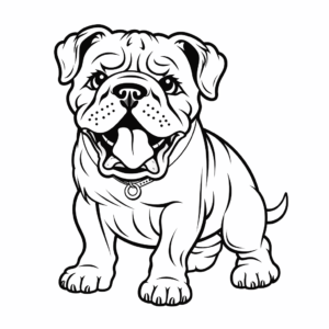 Desenho de imagem do bulldog para impressão para colorir