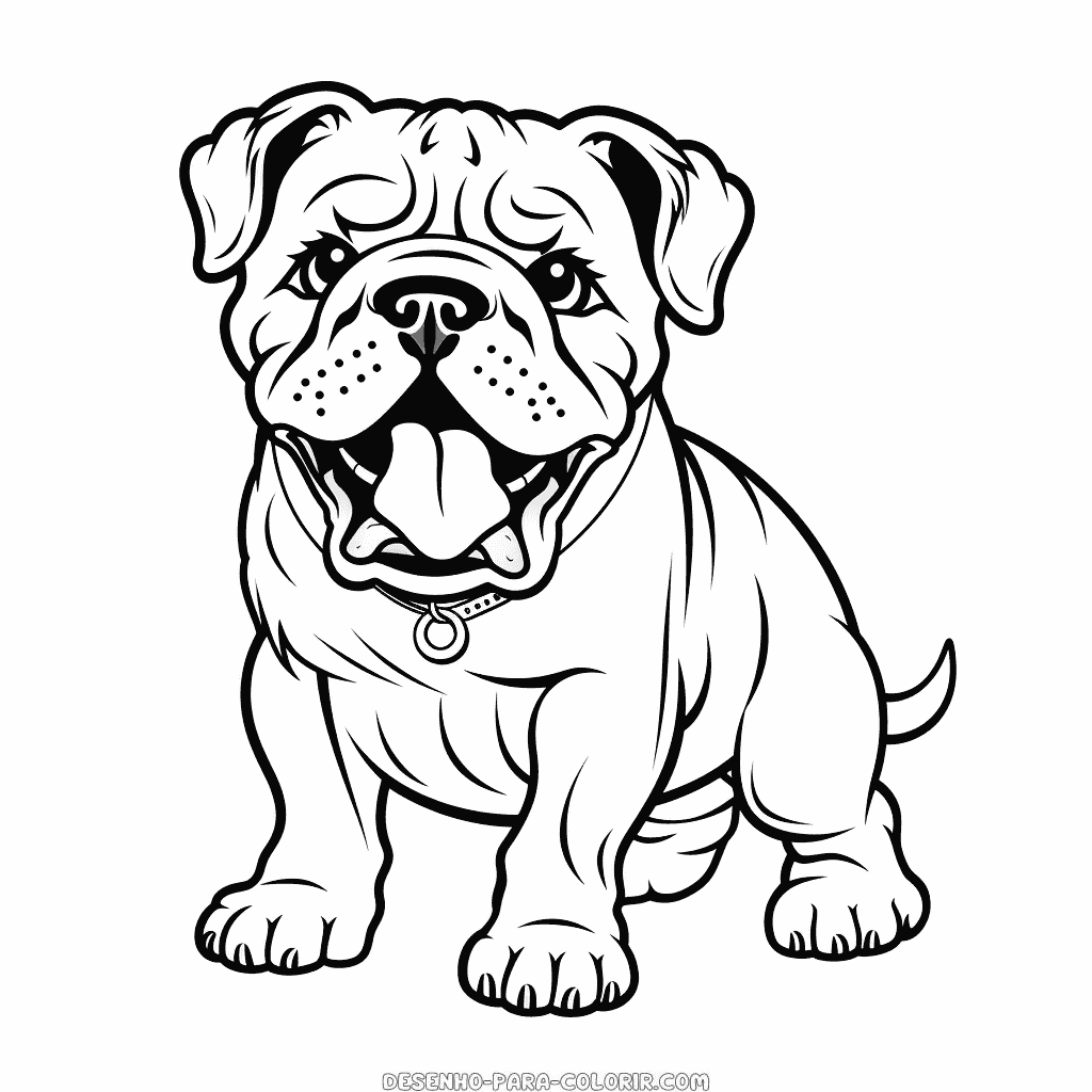 Desenho de imagem do bulldog para impressão para colorir