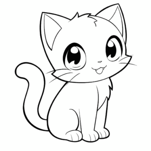 Desenho de imagem do gato para colorir