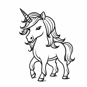 Desenho de imagem do unicórnio para colorir