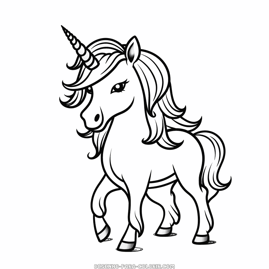 Desenho de imagem do unicórnio para colorir