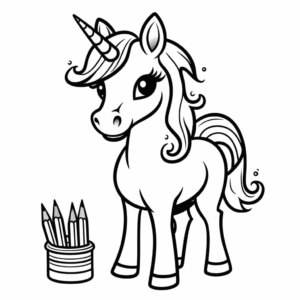 Desenho de impressão gratuita do unicórnio para colorir