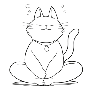 Desenho de ioga para gatos para colorir