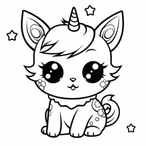 Desenho de kitty unicorn para colorir