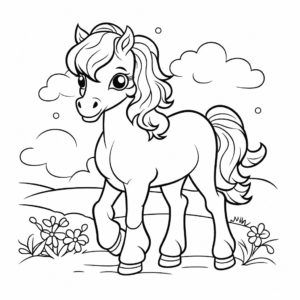 Desenho de lindo cavalo para imprimir para colorir