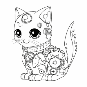Desenho de máquina para gatos para colorir