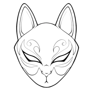 Desenho de máscara de gato simples para colorir