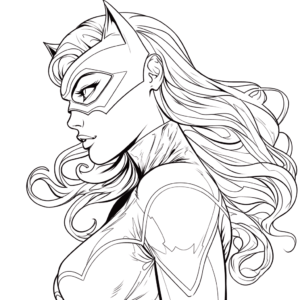 Desenho de mulher gato para colorir