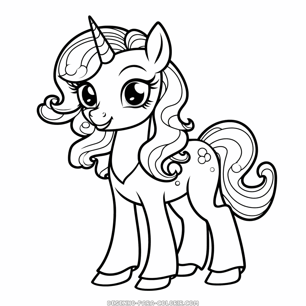 Desenho de my little pony unicórnio para colorir