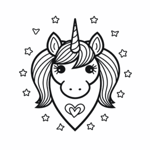 Desenho de namorados de unicórnio para colorir