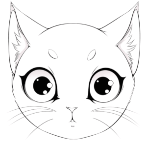 Desenho de olhos de gato para colorir