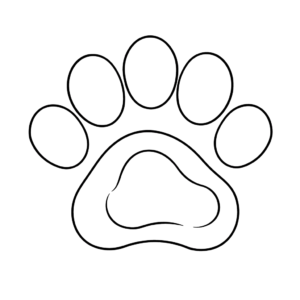 Desenho de pata de cachorro para colorir