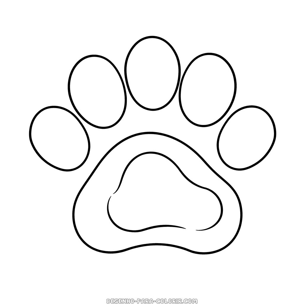 Desenho de pata de cachorro para colorir