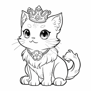 Desenho de princesa felina para colorir