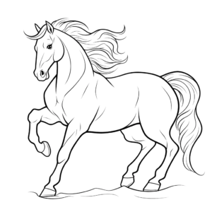 Desenho de raça de cavalo para colorir