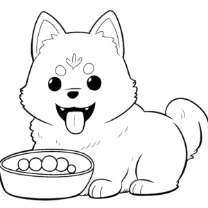 Desenho de ração para cães para colorir