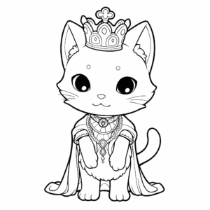 Desenho de rainha dos gatos para colorir
