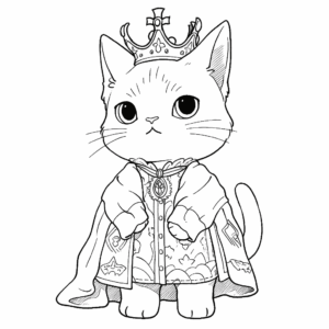 Desenho de rei dos gatos para colorir