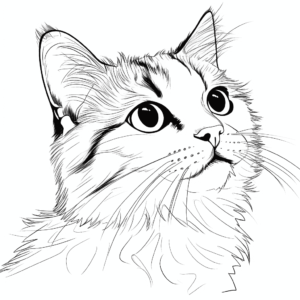 Desenho de retrato de gato para colorir