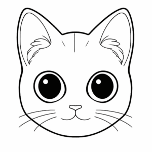 Desenho de rosto de gato malhado para colorir