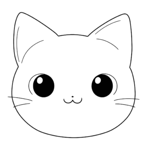 Desenho de rosto de gato para colorir