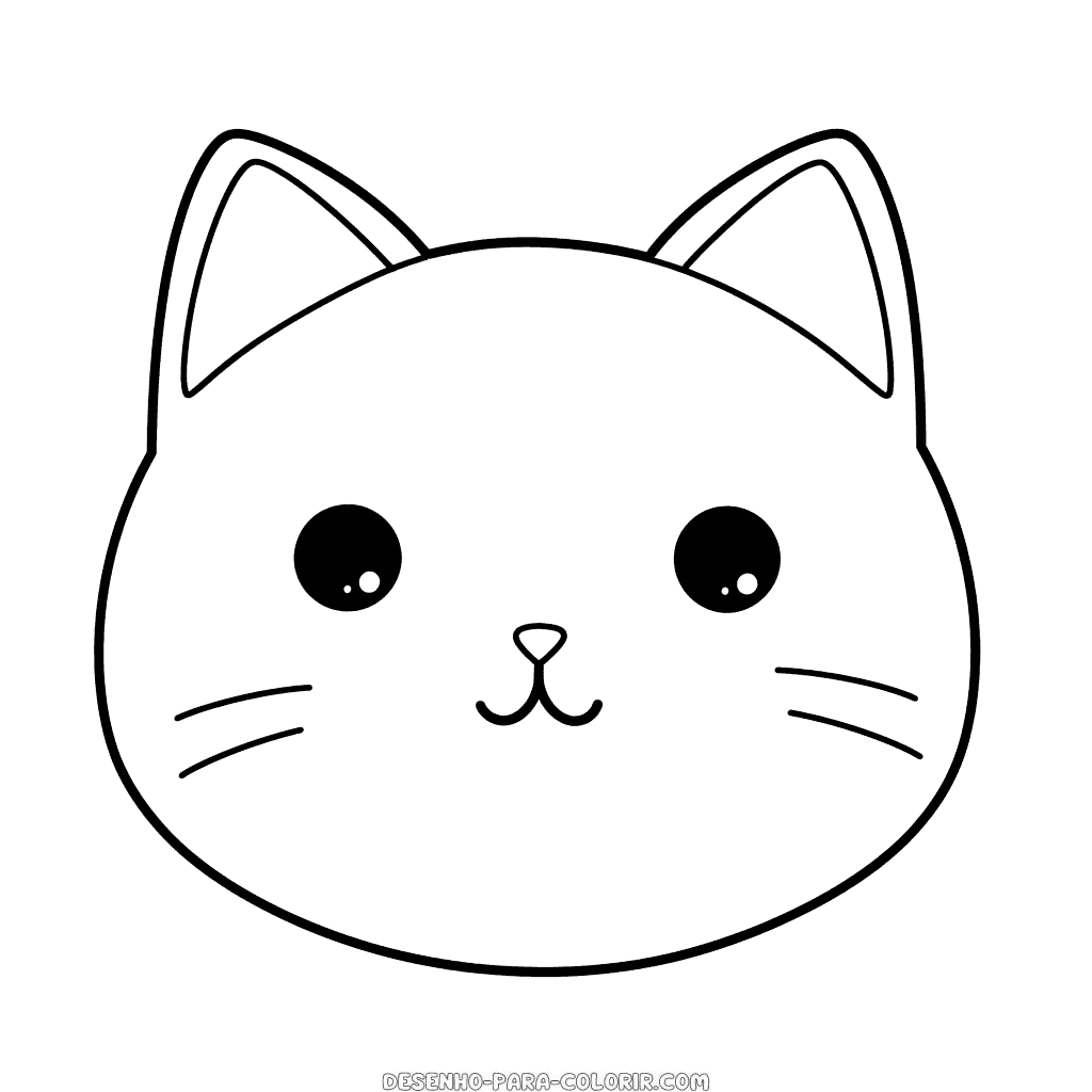 Desenho de rosto de gato para colorir