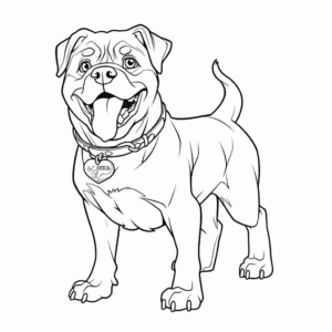 Desenho de rottweiler brincando para colorir