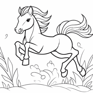 Desenho de salto de cavalo para colorir