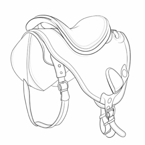 Desenho de sela de cavalo para colorir