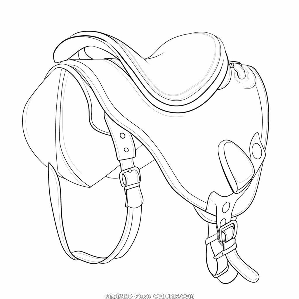 Desenho de sela de cavalo para colorir