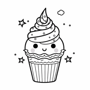 Desenho de sundae de sorvete unicórnio para colorir