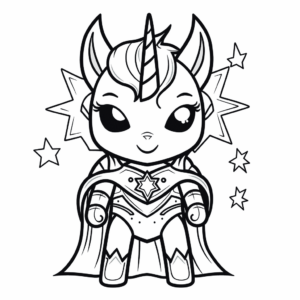 Desenho de super-herói unicórnio para colorir