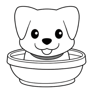 Desenho de tigela para cães para colorir