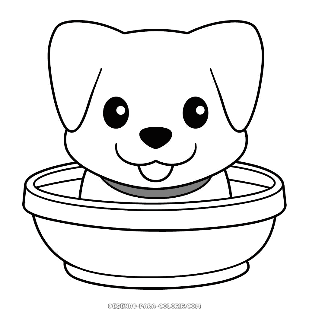 Desenho de tigela para cães para colorir