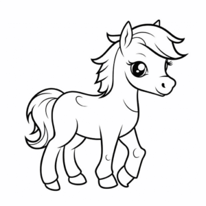 Desenho de um belo cavalo para colorir