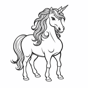 Desenho de unicórnio adulto realista para colorir