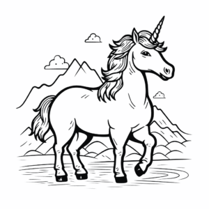 Desenho de unicórnio arctic adventure para colorir