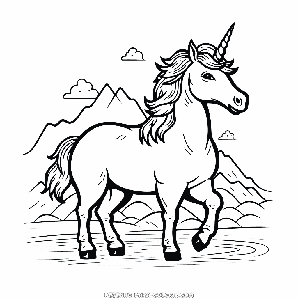 Desenho de unicórnio arctic adventure para colorir
